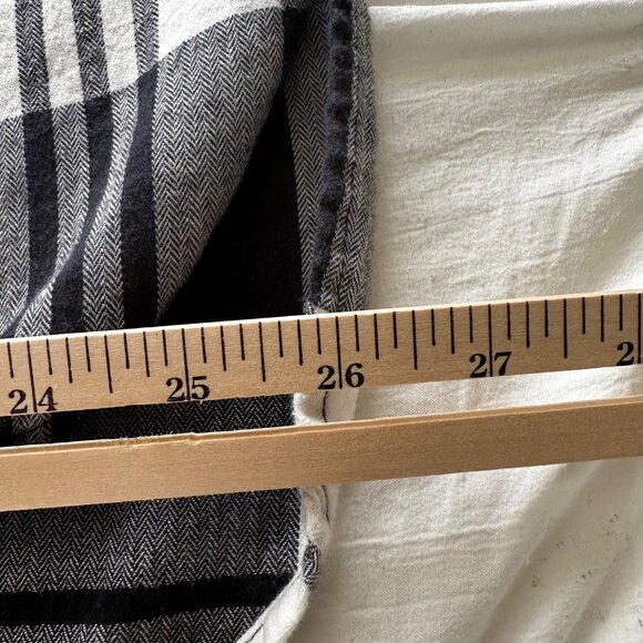 Old Navy Boyfriend Plaid 1/2 Button Popover Shirt XXL Black & White - Picture 5 of 8